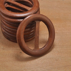 wood belt buckle,round brown wood belt buckle or bag buckle 76mm