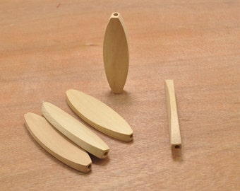 20pcs unfinished wood beads accessories,flat oval wood link for necklace,wood pendant,handmade,jewelry making-65x18mm