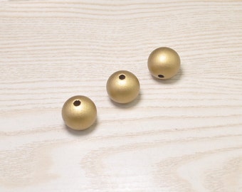 30pcs Gold Round Wooden Beads,Geometric Wood Beads 20mm--Painted Wood Beads,Modern Necklace,Ball Beads,Jewelry Supply