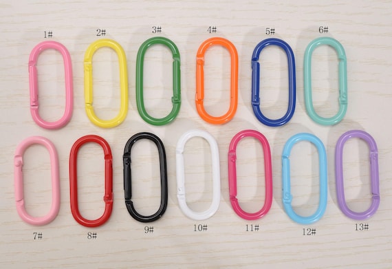 2-50pcs Oval Ring,13 Colors Oval Keychain,carabiner Spring Clip