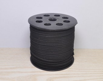 10-Yards Black Faux Suede Leather Cord 2.5mm,Bracelet Necklace Making,Leather String Cord Supply,Faux Vegan Suede Lace Jewelry Craft A15#