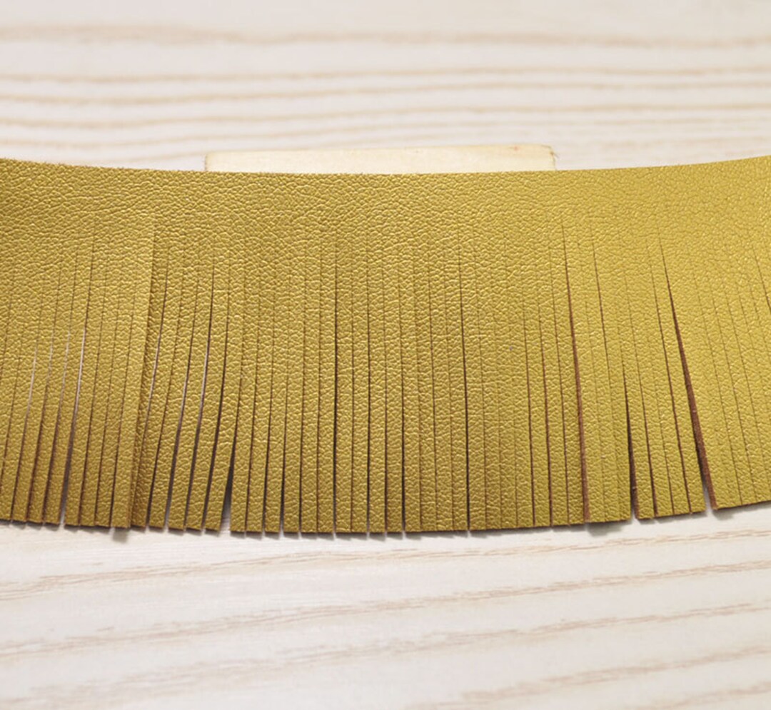Faux Leather Fringe Trim 1.89''48mm Widegold Etsy