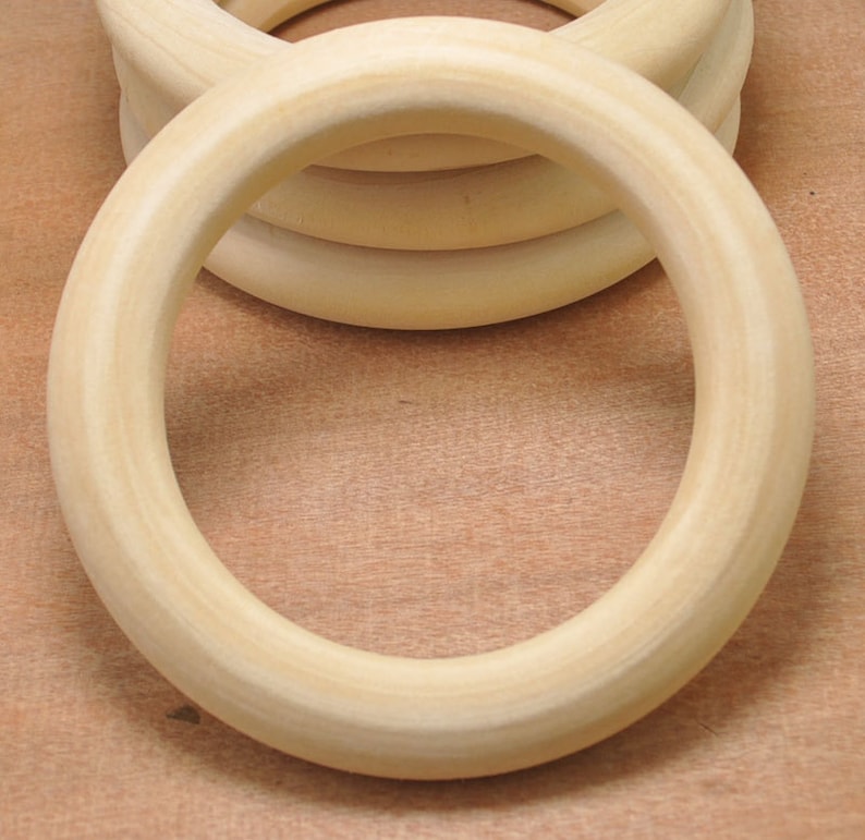 3.77''Craft Wooden Rings 2pcs Unfinished Wood Rings | Etsy