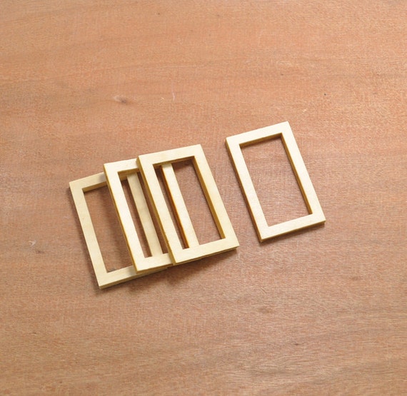 Wood Craft 20pcs Wood Rectangle Hollow Out Wooden Pendant wood