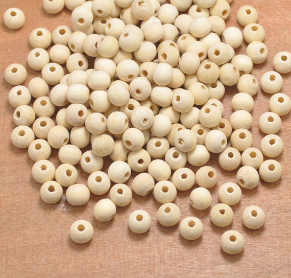6mm 200pcs Small Round Wooden Beads.white Wood Beads.natural Wood Beads,beads  Craft,round Beads for Earrings,bracelet,necklace. 