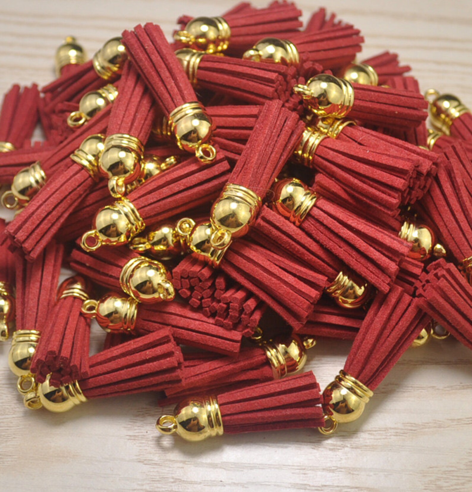 Suede Tassels 1.5''20pcs Mini Tassel Craftred Color Etsy