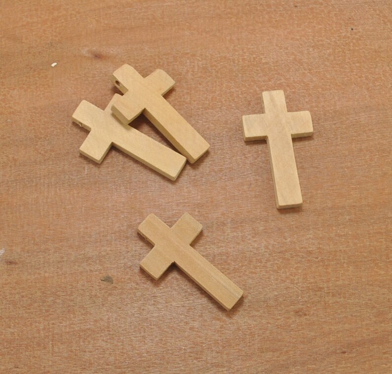 Wood Cross Craft20pcs Unfinished Natural Wood Cross Beads Etsy