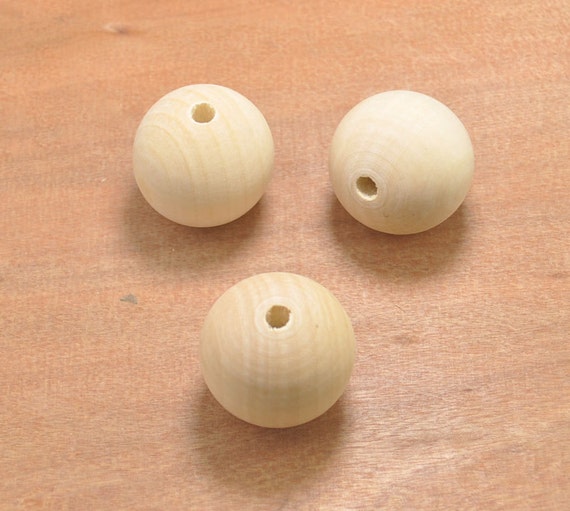 10pcs Round Wooden Bead Unpainted Natural Wood Necklace Handmade Accessory Craft