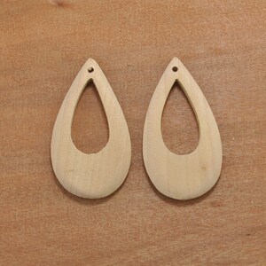 20pcs wood earring accessories,wooden pendant,hollow out teardrop blank natural unfinished wood beads,wood jewelry beads supplies-65x35mm