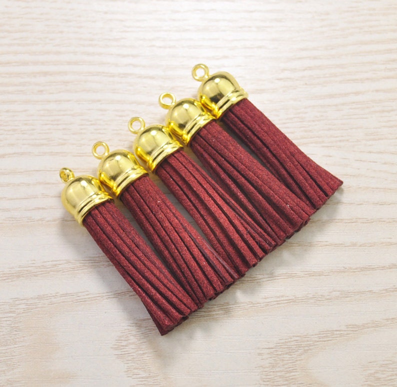 Tassels 2'' 20pcs Tassel Craftwine Red Suede Tassel Etsy