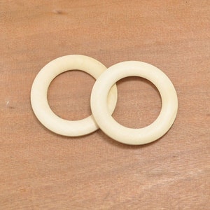 2.36''wood ring finding,20pcs Round Rings 60mm,unfinished Wood circles with curved surface,wood accessories for earring,pendant