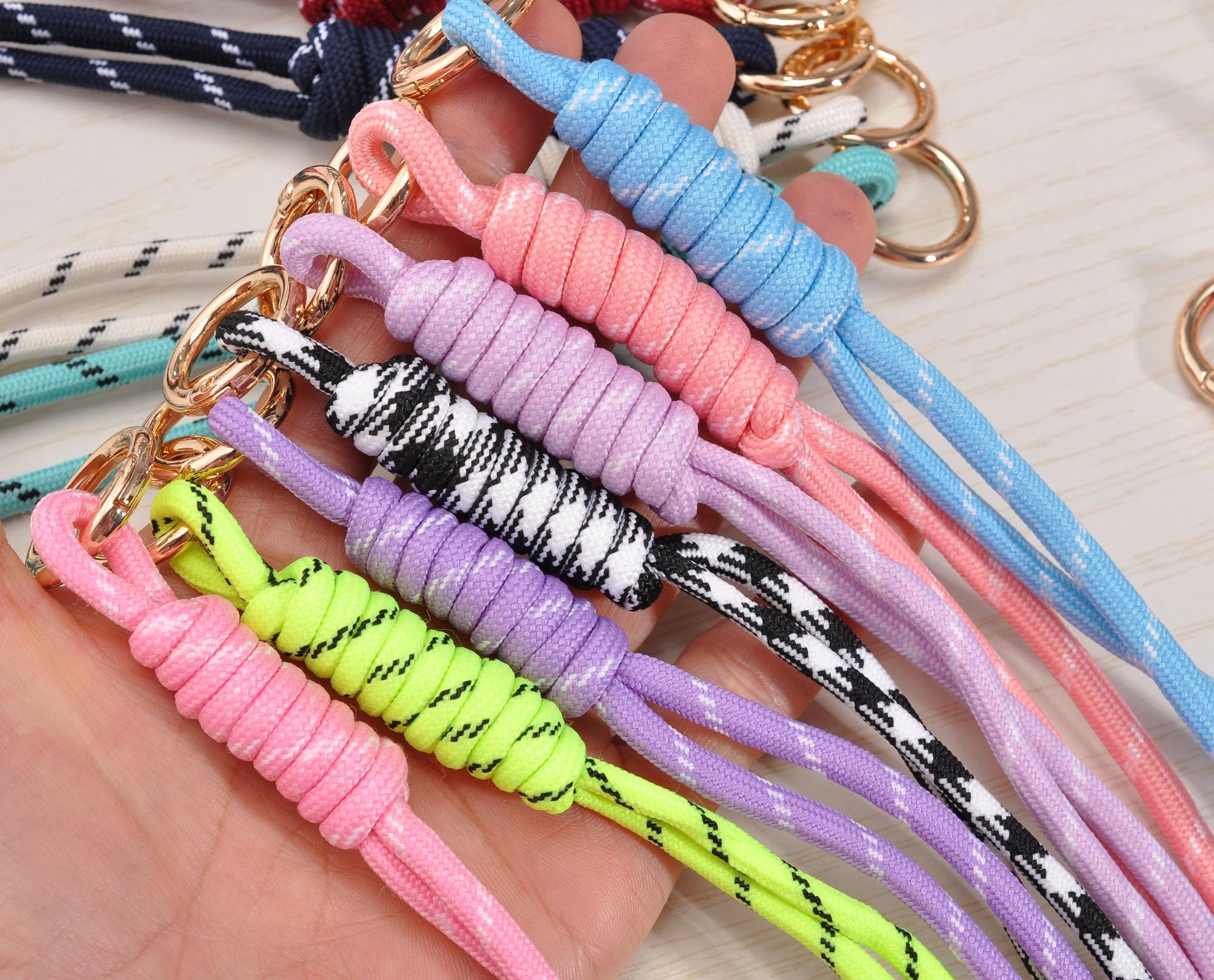 Keychain Y2k Rope 1-100pcs,y2k Knot Rope Bag Charm,paracord Charm Bag Keychain ...