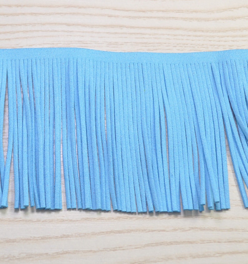 Faux Leather Fringe Trim 3.07''78mm wideIsland Blue Etsy