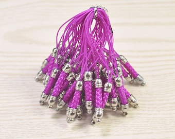 Mobiele telefoonriem Lariat-sleutelkoordconnectoren,20st rozerode mobiele telefoon sleutelhanger met zilveren metalen dop,sleutelkoordaccessoires mobiele telefoon