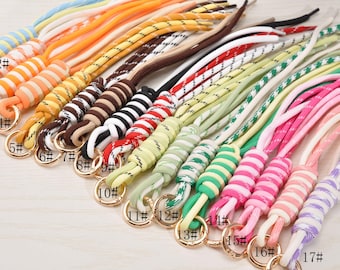 1Pcs - 100Pcs Colorful Y2k Knot Two-Tone Rope Bag Charm, Paracord Keychain Accessories, Handbag Pendant Ornament - 27CM Lenght,17 Colors
