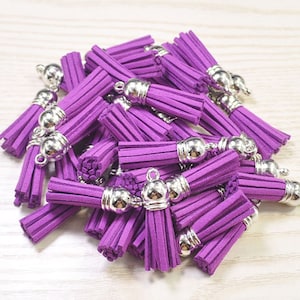 faux leather tassels tassels for keychains suede tassels 1.5/'/' tassel 50 mini tassels tassles Grape tassel tassels wholesale tassels