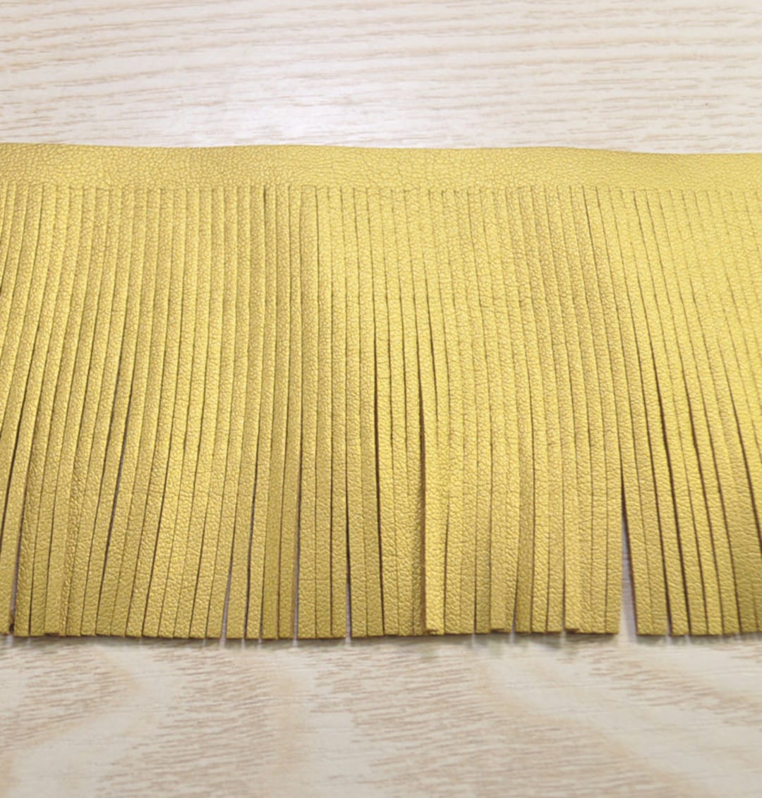 Faux Leather Fringe Trim 3.07''78mm Widegold Etsy