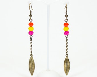 Fine earrings multicolored and bronze