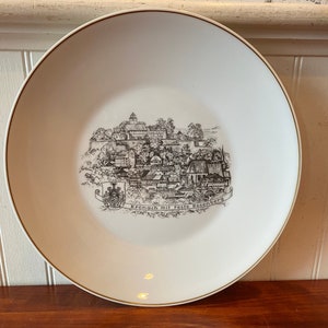 Vintage Rosenthal Porcelain Plate: Kronach Germany Fortress Wall Decor