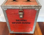 Old Wood Box - Industrial Decor - Sievert - Siever Matic - Plumbing Crate - Old Red Box - Industrial Decor