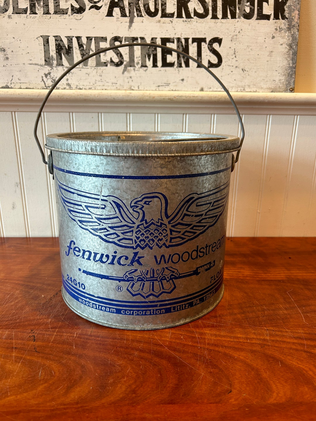 Vintage Minnow Bucket Fenwick Woodstream Minnow Bucket Bait Bucket