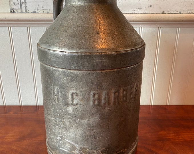 Vintage Milk Can HC Barber Dairy East Providence Rhode Island Milk Pail