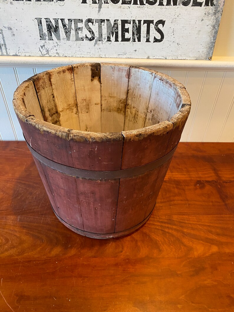 Wooden Bucket Stave Primitive Bucket Sap Bucket Sugar Bucket Etsy