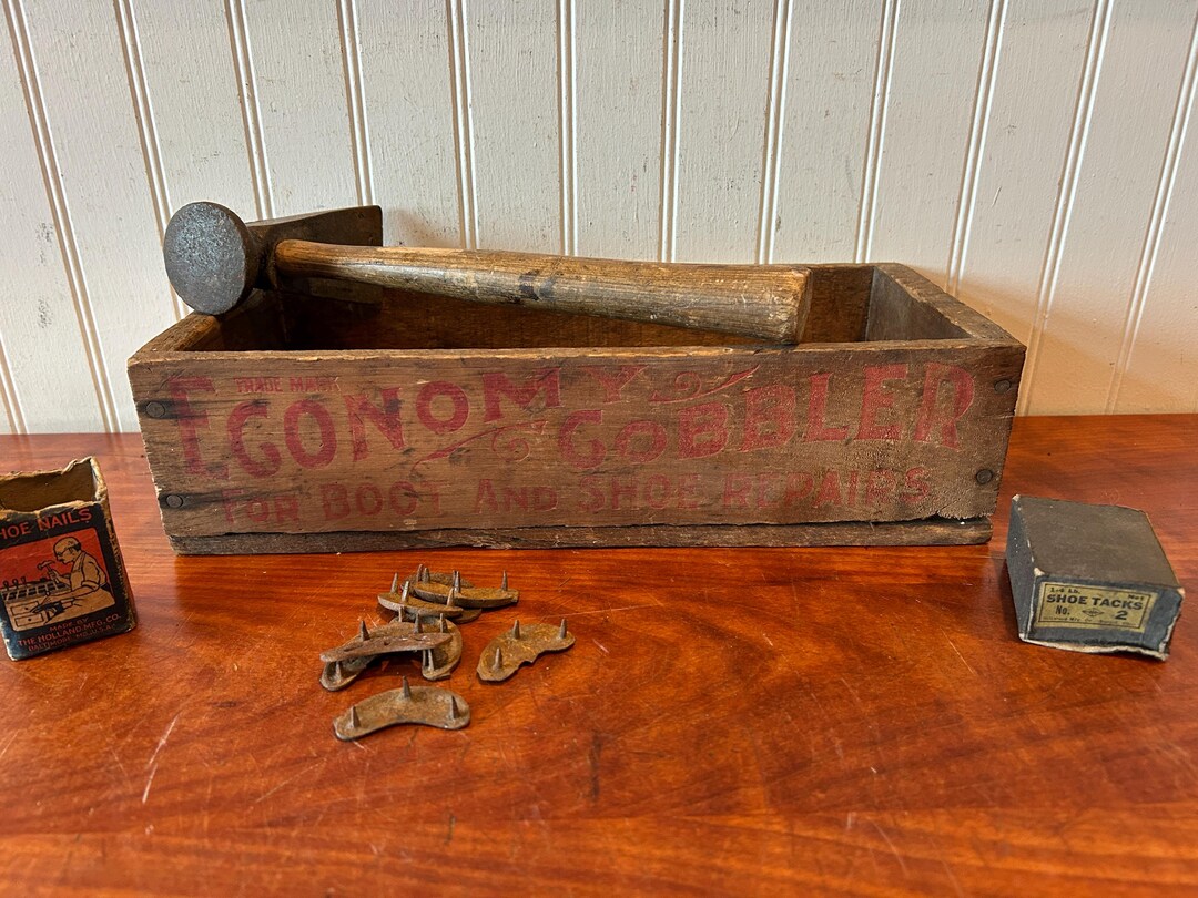 Antique Country Store Counter Display - Vintage Cobbler Kit - Boot Shoe ...