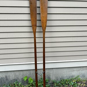 Vintage Wooden Oars Pair of Vintage Oars  - Row Boat Oars - Vintage Wood Oars - Lake House Decor - Vintage Camp Decor Brown Wooden Oars 72