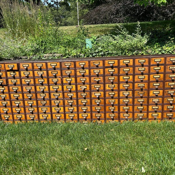 Library Card Catalog Etsy