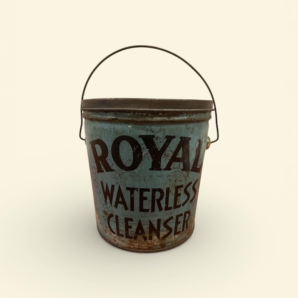 Vintage Royal Waterless Cleanser Tin | Blue Farmhouse Advertising Can