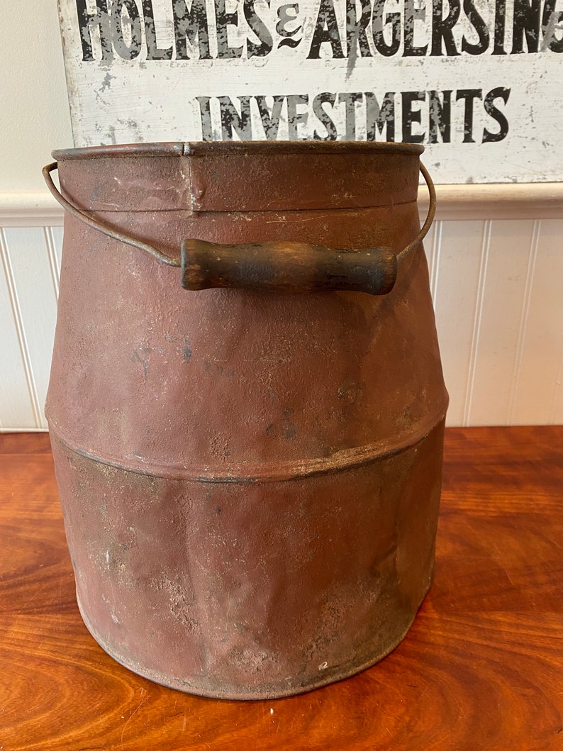 Vintage Milk Can Milk Pail Vintage Metal Milk Pail Milk Bucket Etsy