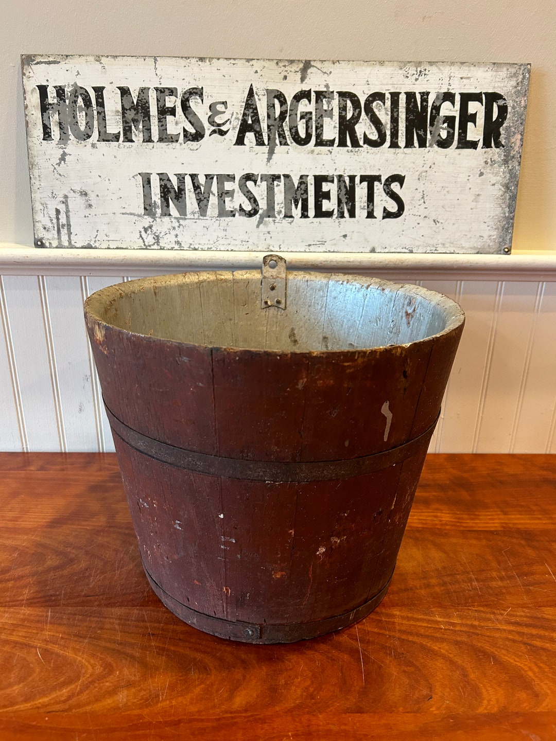 Wooden Bucket Stave Primitive Bucket Sap Bucket Sugar Bucket Original