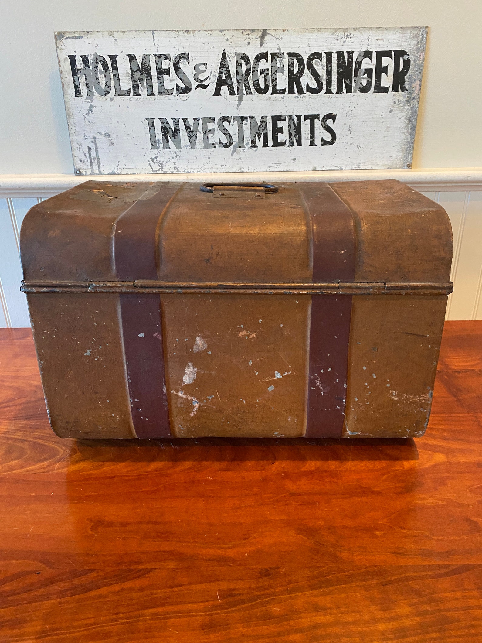 Vintage Metal Trunk Vintage Metal Box Vintage Car Trunk Etsy