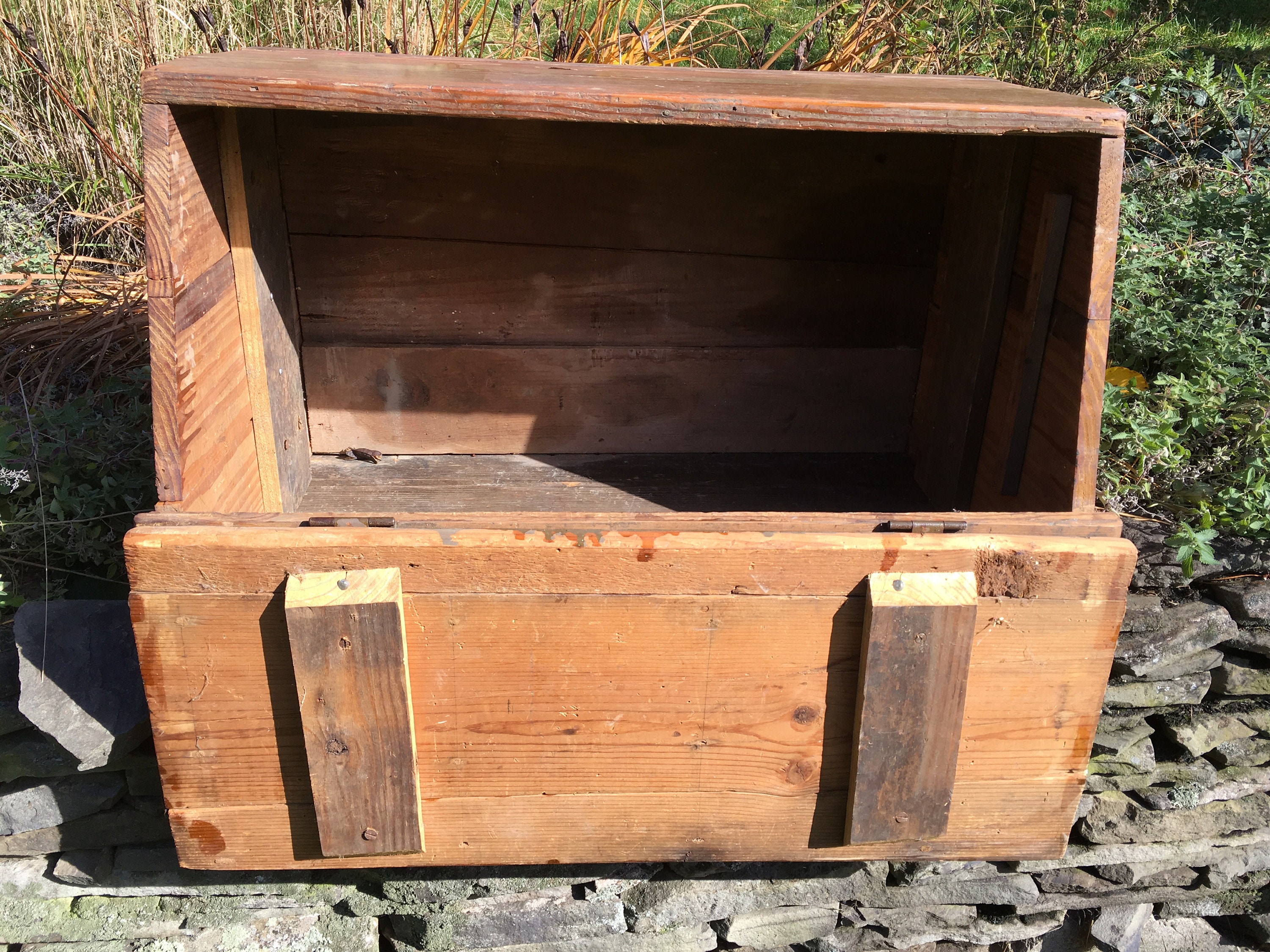 Antique Grain Bin Vintage Wooden Grain Bin Antique Wood Box Etsy