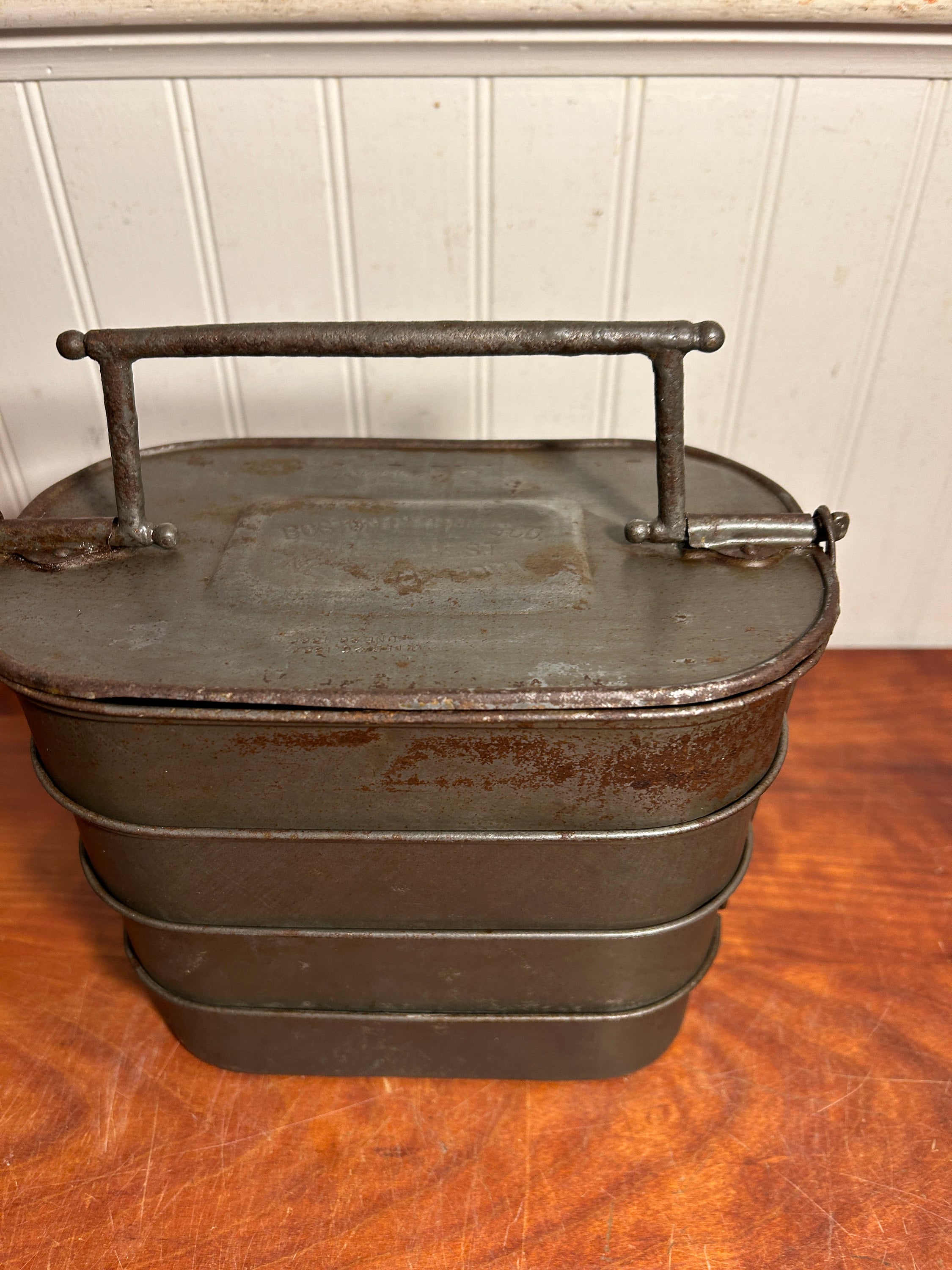 Antique Primitive Small Tin Berry Bucket Child's Lunch Pail with Lid - Ruby  Lane