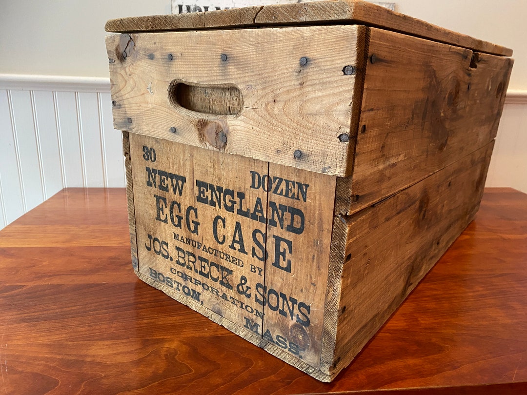 Antique Egg Crate Wooden Crate Egg Farm Boston MA Shipping Etsy
