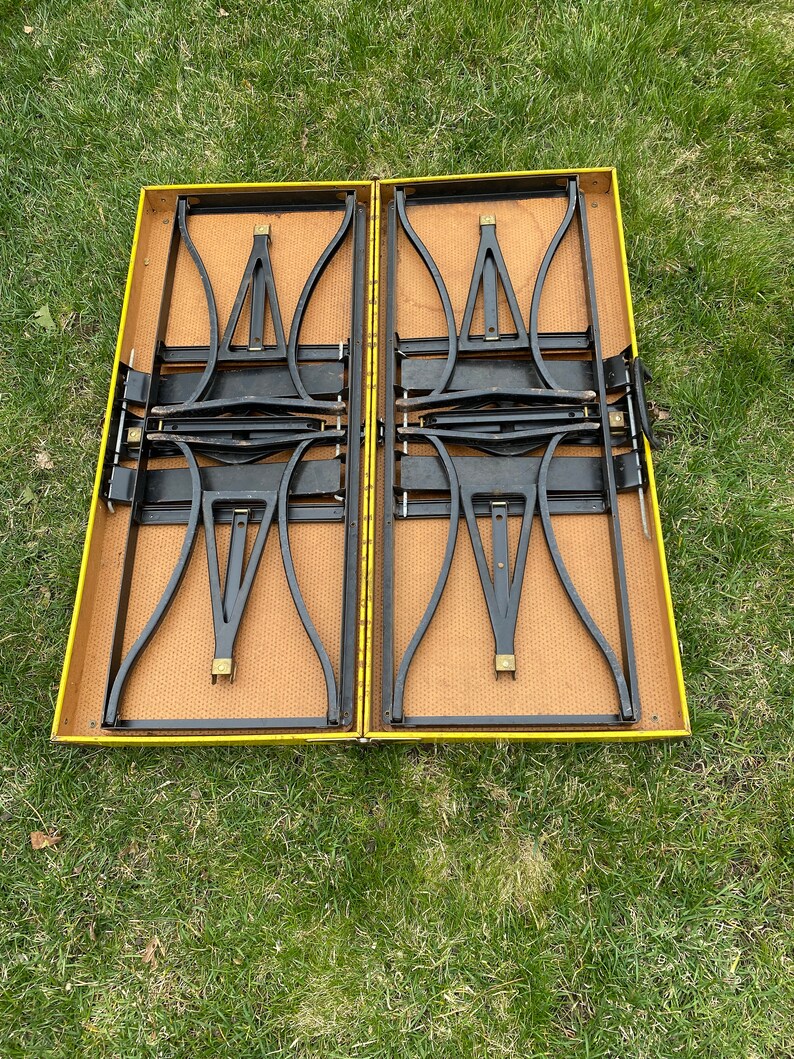 Vintage Folding Picnic Table Vintage Folding Table and Four Etsy