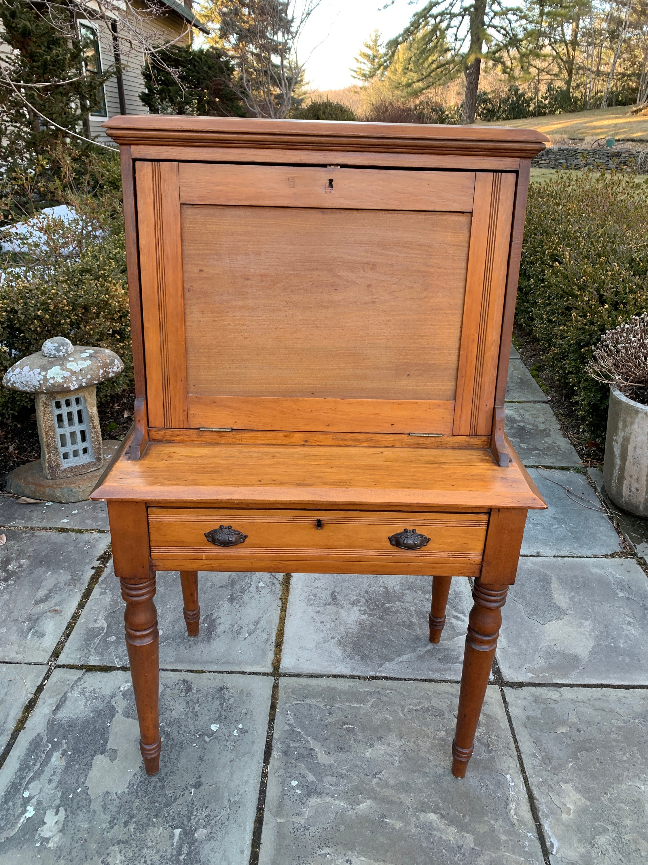 Antique Secretary Desk Antique Clerks Desk Vintage Desk Drop Etsy