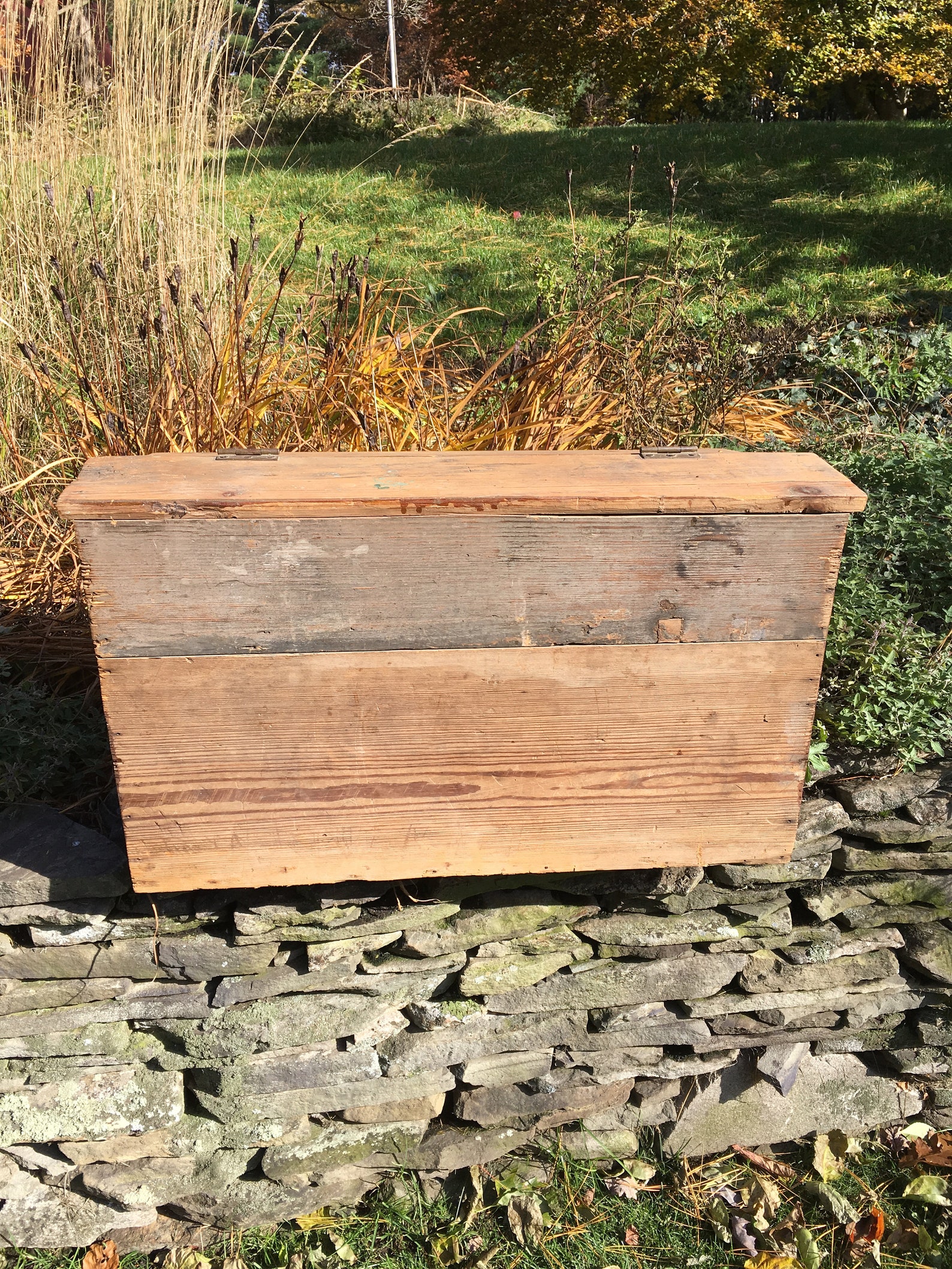 Antique Grain Bin Vintage Wooden Grain Bin Antique Wood Box Etsy