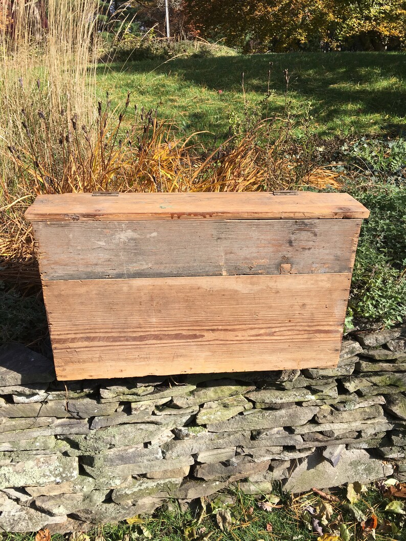 Antique Grain Bin Vintage Wooden Grain Bin Antique Wood Box Etsy