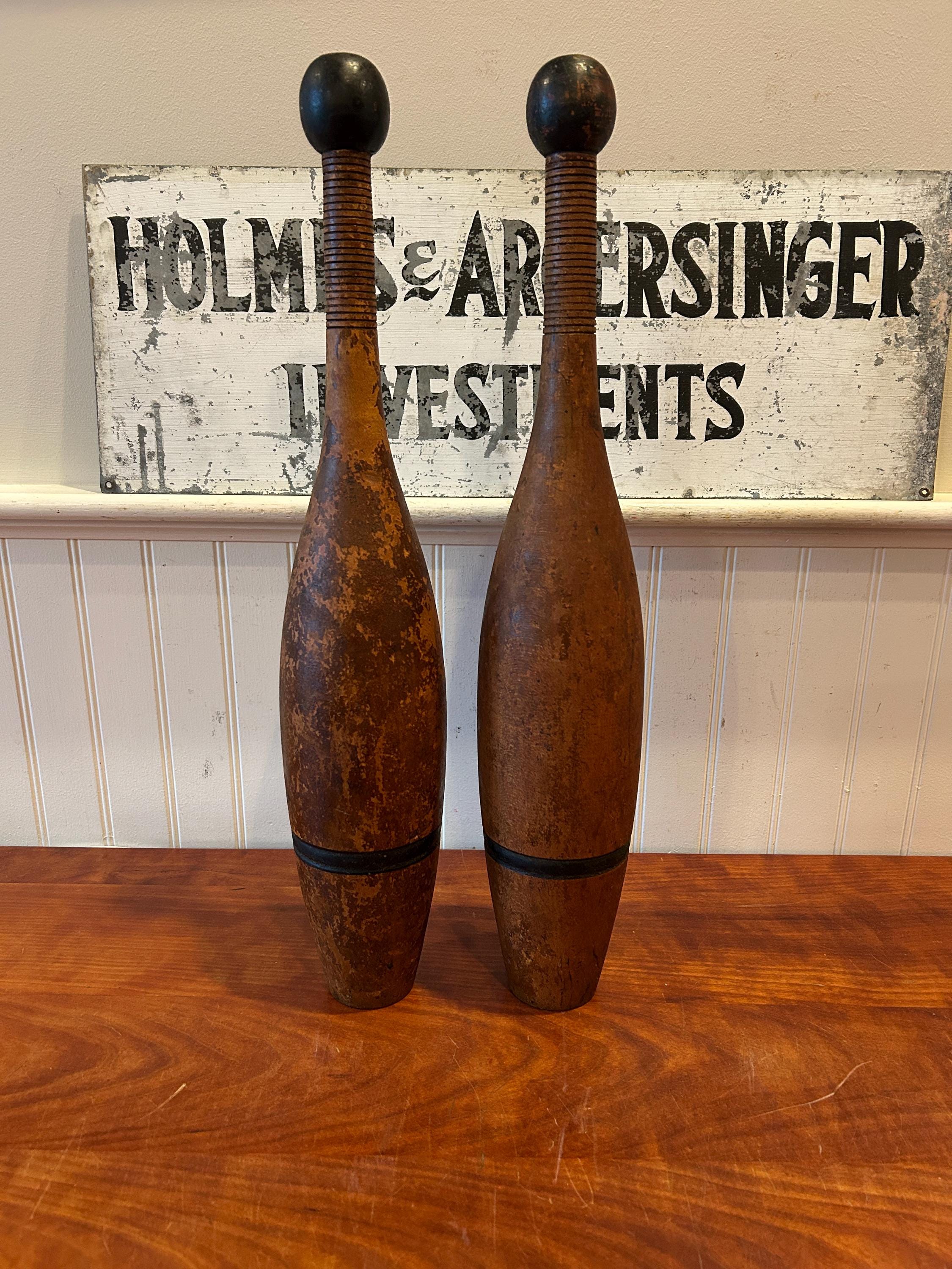 【ヴィンテージ】 インディアンクラブ 木製 ジャグリングクラブ アンティーク ヴィンテージ 木製 インディアンクラブ ジャグリングクラブ