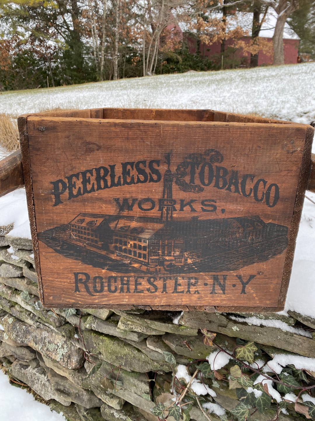 Vintage Tobacco Crate Peerless Tobacco Works Shipping Crate Rochester