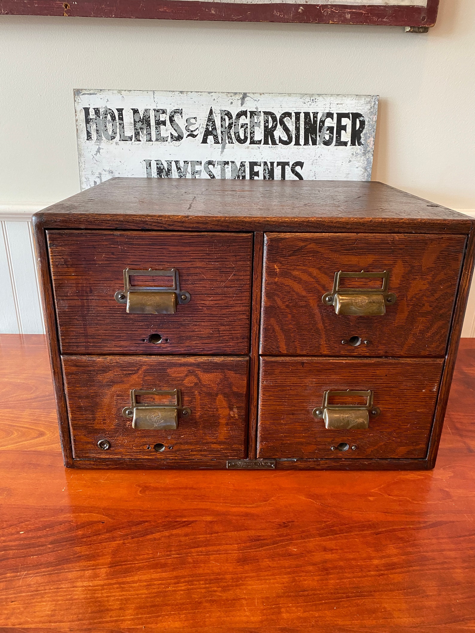 Vintage Oak Card Catalog Yawman et Erbe 4 Drawer Card Etsy