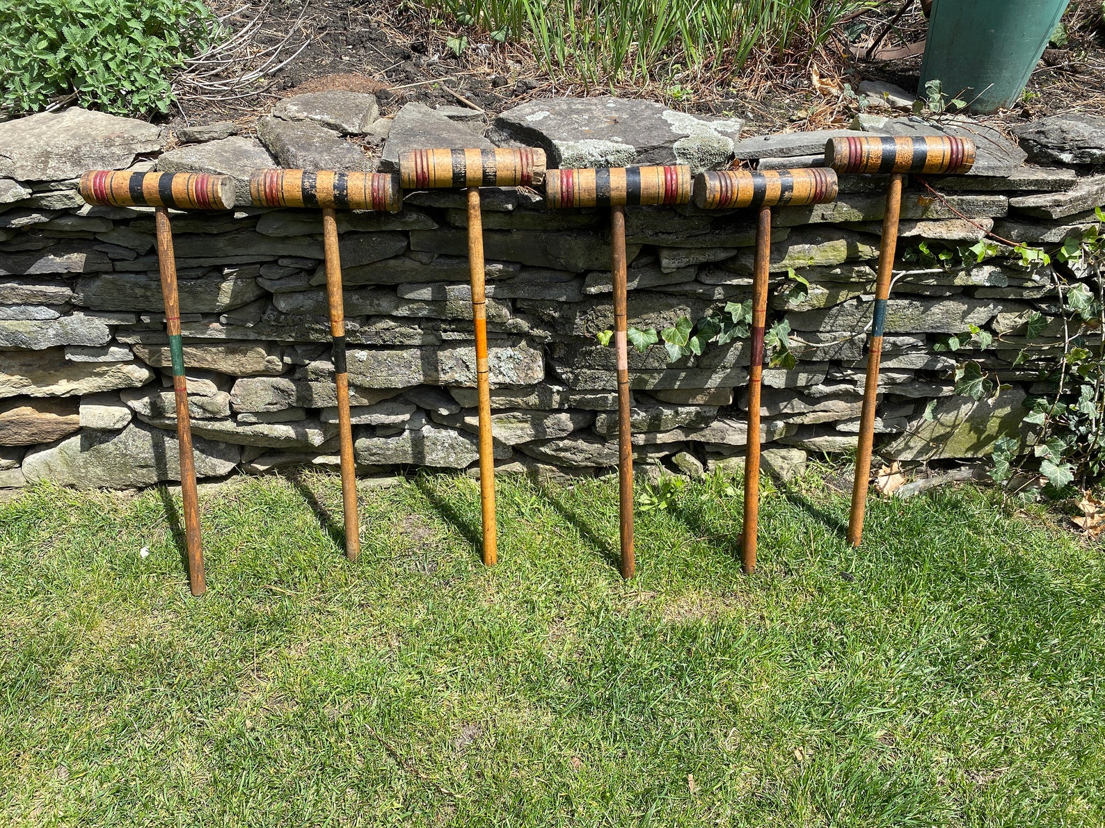 Vintage Wooden Croquet Mallets Set of 6 Vintage Croquet Etsy