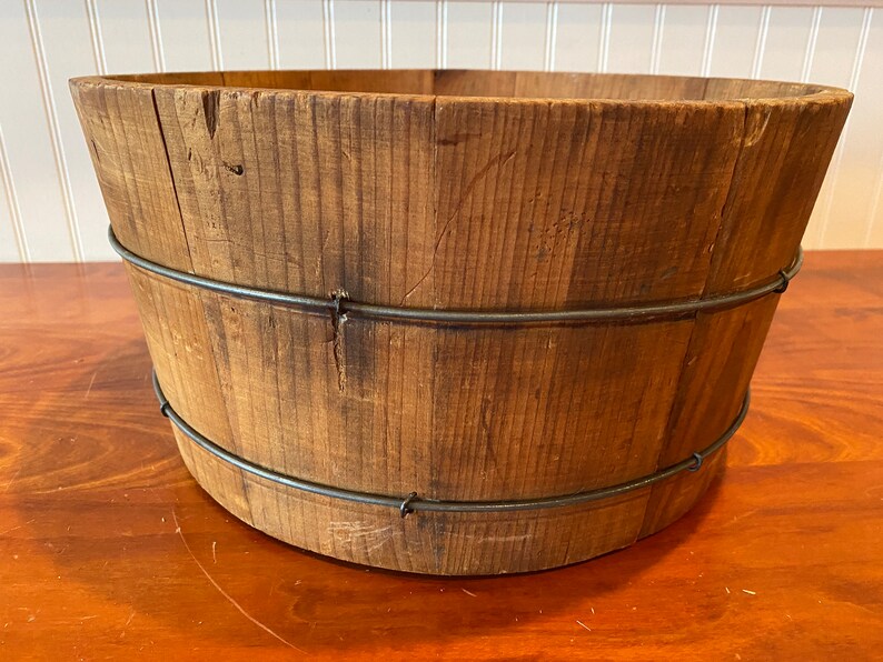 Wooden Bucket Stave Primitive Bucket Wood Bucket Sugar Bucket Etsy