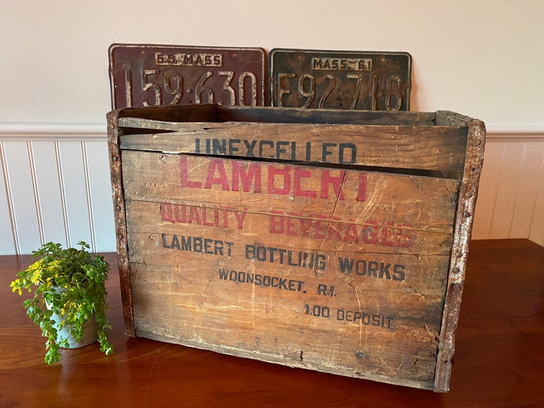Vintage Wooden Crate Woonsocket Rhode Island Advertising ...