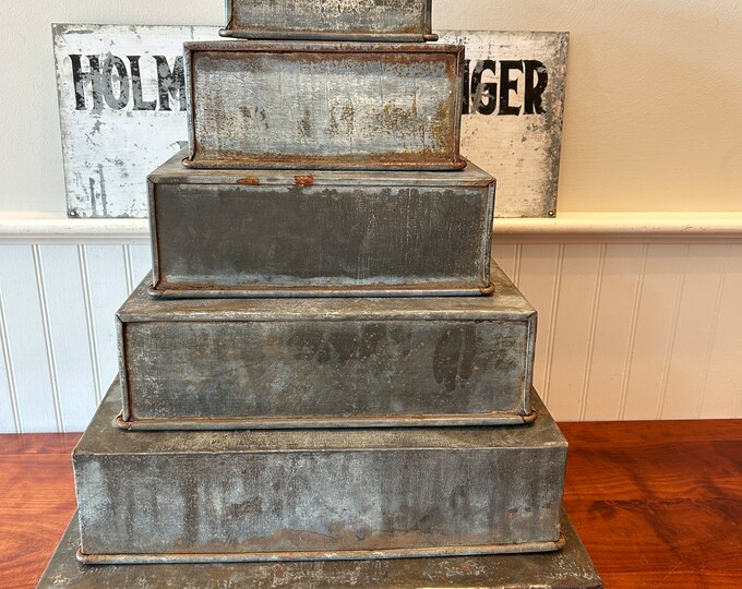 Vintage Wedding Cake Pans Set of 6 Square Cake Pans Cake Tin Vintage