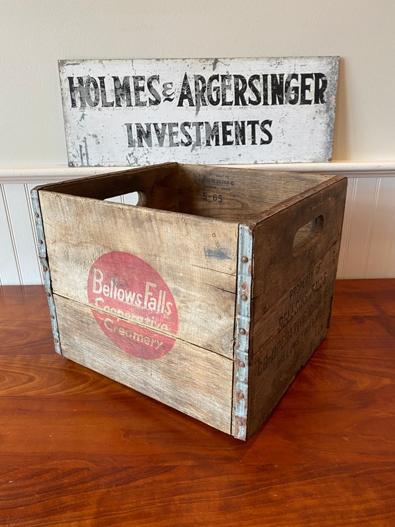 Vintage Bellows Falls Cooperative Dairy Crate Bellows Falls Etsy