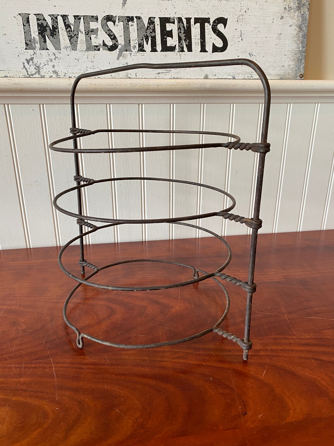 Vintage Metal Pie Rack with Pie Tins four Pie Cooling Rack Etsy